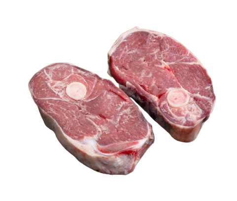 Two lamb steaks