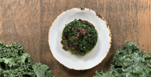 Bacon and kale dish