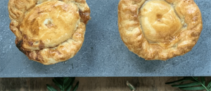 Turkey, Cranberry and Chestnut Pies and Pastries served