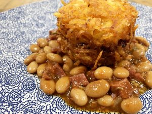 Salt Beef Hash Brown dish served