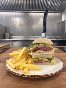 Salt Beef Focaccia dish served