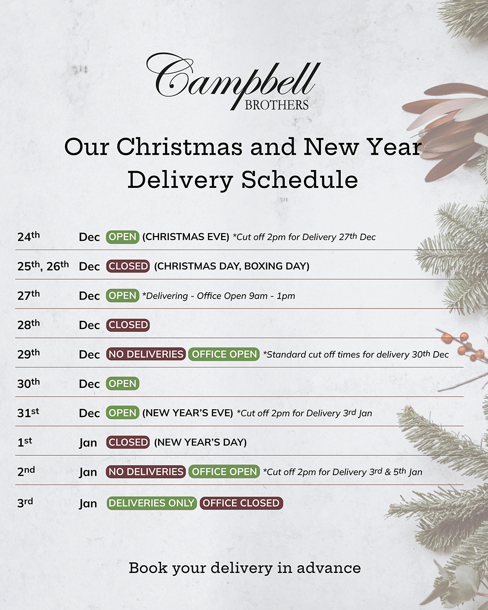 Christmas Delivery Schedule_Campbell Brothers 2025